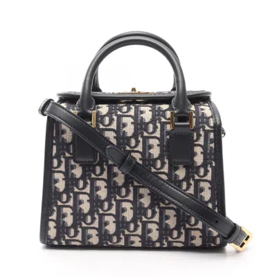 Pre-owned Dior Christian  Beige Navy Canvas Tote Bag () In Multi