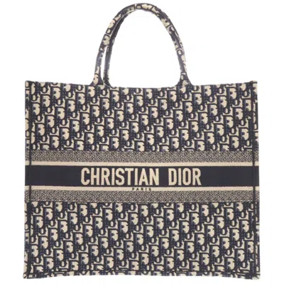 Pre-owned Dior Christian  Beige Navy Canvas Tote Bag () In Multi