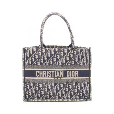 Pre-owned Dior Christian  Beige Navy Canvas Tote Bag () In Multi