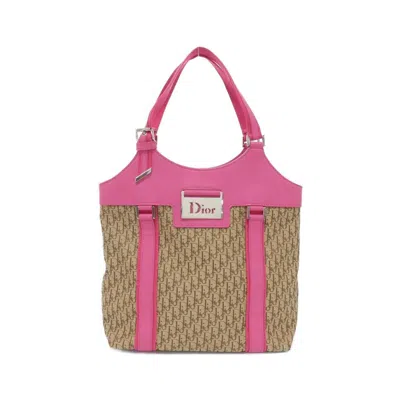 Pre-owned Dior Christian  Beige Pink Canvas Shoulder Bag ()