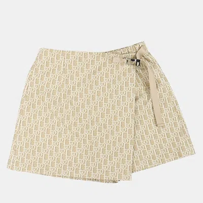 Pre-owned Dior Christian  Beige Polyester Oblique Half Pants Size It/eu 44