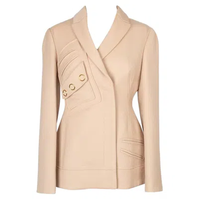 Pre-owned Dior Christian  Beige Silk And Wool Jacket, 2017 In Brown