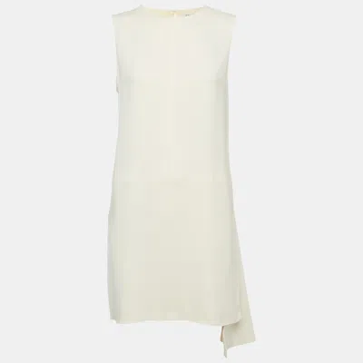 Pre-owned Dior Christian  Beige Silk Asymmetric Shift Dress M In Sand