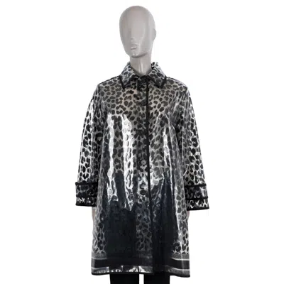 Pre-owned Dior Christian  Black 2019 Leopard Transparent Rain Coat Jacket 38 S