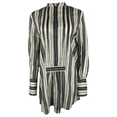 Pre-owned Dior Christian  Black And White Blouse Tunic, Size 36