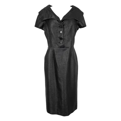Pre-owned Dior Christian  Black Blended Cotton Mid-length Dress