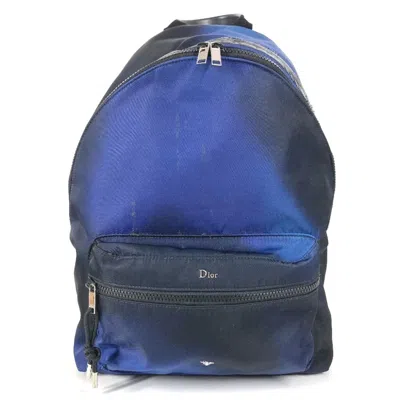 Pre-owned Dior Christian  Black Blue Nylon Backpack () In Multi
