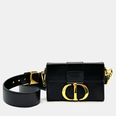 Pre-owned Dior Christian  Black Box Calfskin Montaigne Bag