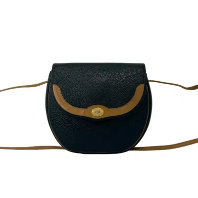 Pre-owned Dior Christian  Black Brown Leather Pochette Shoulder Bag () In Black, Brown