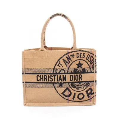 Pre-owned Dior Christian  Black Brown Multi-color Raffia Tote Bag ()