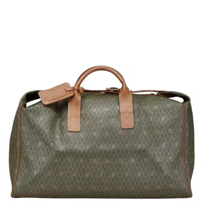 Pre-owned Dior Christian  Black Brown Pvc Leather Boston Bag Handbag () In Black, Brown