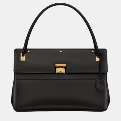 Pre-owned Dior Christian  Black Calfskin  Parisienne Bag