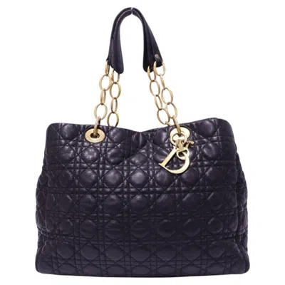Pre-owned Dior Christian  Black Cannage Soft Shopper Tote
