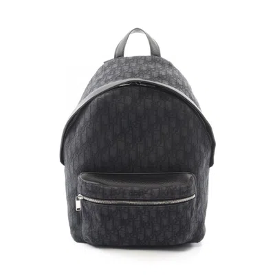 Pre-owned Dior Christian  Black Canvas Leather Backpack Handbag ()