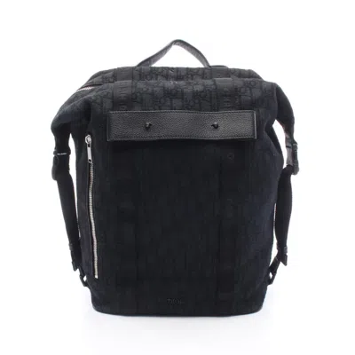 Pre-owned Dior Christian  Black Canvas Leather Backpack Handbag ()