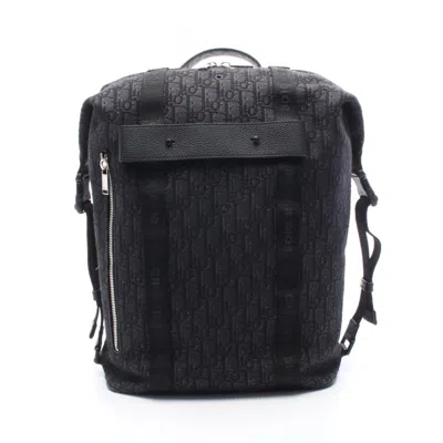 Pre-owned Dior Christian  Black Canvas Leather Backpack ()