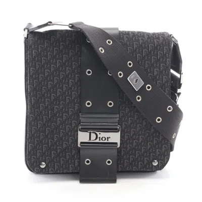 Pre-owned Dior Christian  Black Canvas Leather Handbag Shoulder Bag ()