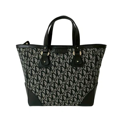 Pre-owned Dior Christian  Black Canvas Leather Handbag Tote Bag ()