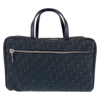 Pre-owned Dior Christian  Black Canvas Leather Handbag Vanity Bag ()
