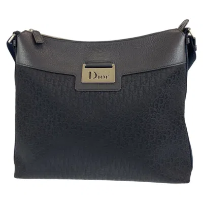 Pre-owned Dior Christian  Black Canvas Leather Messenger Bag ()