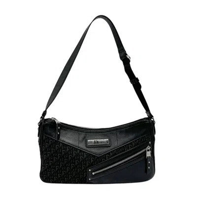 Pre-owned Dior Christian  Black Canvas Leather Shoulder Bag ()