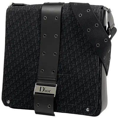 Pre-owned Dior Christian  Black Canvas Leather Shoulder Bag ()