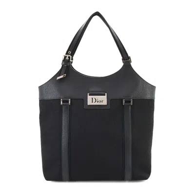 Pre-owned Dior Christian  Black Canvas Leather Tote Bag ()