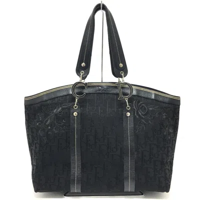 Pre-owned Dior Christian  Black Canvas Leather Tote Bag ()