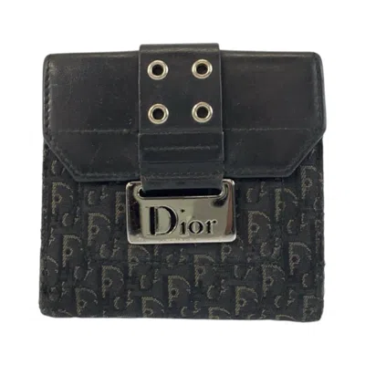Pre-owned Dior Christian  Black Canvas Leather Wallet (bi-fold) ()