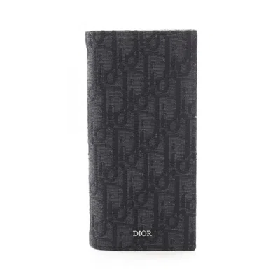 Pre-owned Dior Christian  Black Canvas Long Wallet (bi-fold) ()