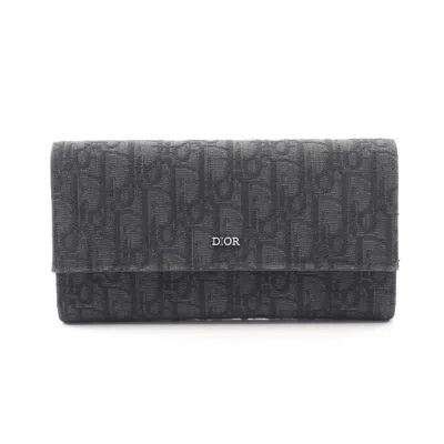 Pre-owned Dior Christian  Black Canvas Long Wallet (bi-fold) ()