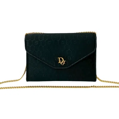Pre-owned Dior Christian  Black Canvas Pochette Shoulder Bag ()