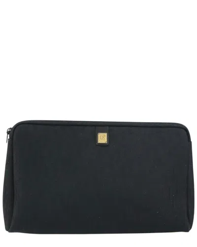 Pre-owned Dior Christian  Black Canvas Trotter Clutch (authentic Pre-loved)