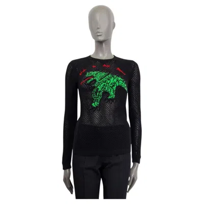Pre-owned Dior Christian  Black Cashmere 2018 Dragon Crewneck Sweater Xs