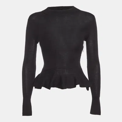 Pre-owned Dior Christian  Black Cashmere High Neck Top S