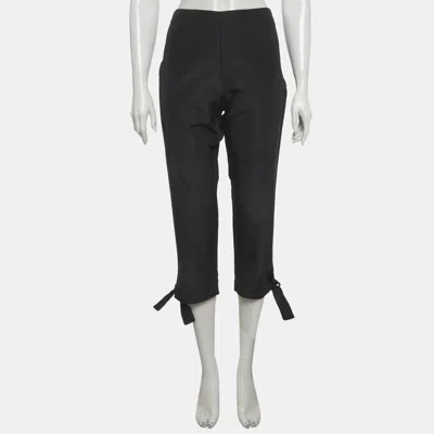 Pre-owned Dior Christian  Black Cotton Blend Trousers L