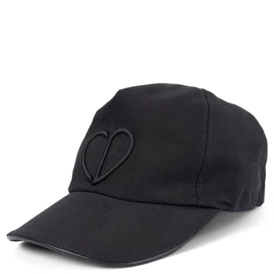 Pre-owned Dior Christian  Black Cotton D-player Cd Heart Baseball Cap Hat M