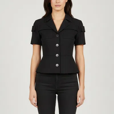 Pre-owned Dior Christian  Black Cotton Short Sleeve Utility Jacket S