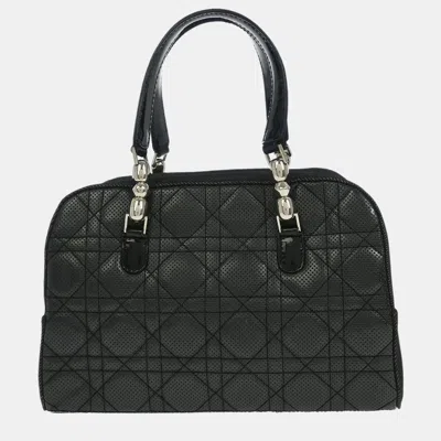 Pre-owned Dior Christian  Black Denim Lambskin Malice Cannage Handbag