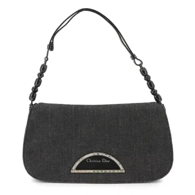 Pre-owned Dior Christian  Black Denim Leather Shoulder Bag ()
