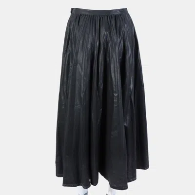Pre-owned Dior Christian  Black Denim Long Skirt Fr 36