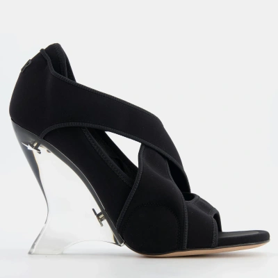 Pre-owned Dior Christian  Black Etoile Perspex Heels Size Eu 37