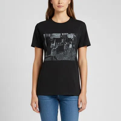 Pre-owned Dior Christian  Black Graphic Print Jersey Crewneck T-shirt L