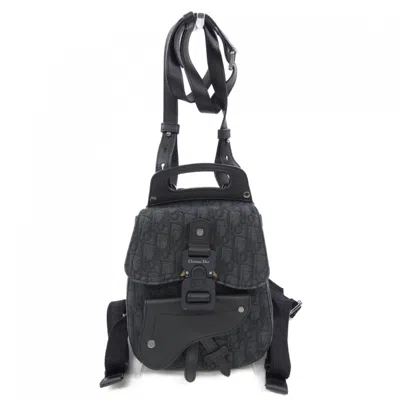 Pre-owned Dior Christian  Black Gray Backpack () In Multi