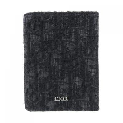 Pre-owned Dior Christian  Black Gray Wallet (bi-fold) () In Multi