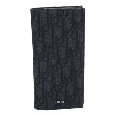 Pre-owned Dior Christian  Black Jacquard Long Wallet (bi-fold) ()