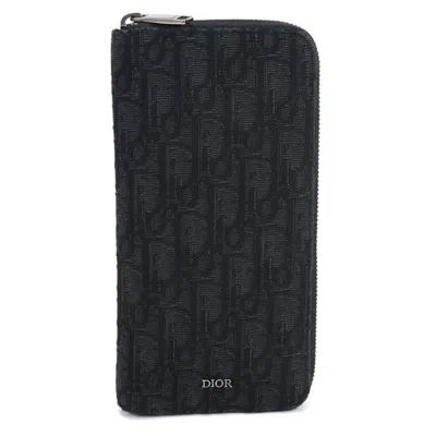 Pre-owned Dior Christian  Black Jacquard Long Wallet (bi-fold) ()