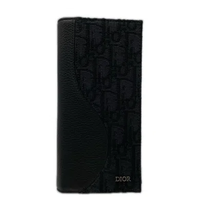 Pre-owned Dior Christian  Black Jacquard Long Wallet (bi-fold) ()