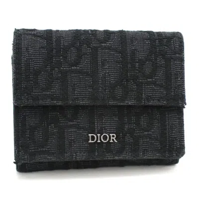 Pre-owned Dior Christian  Black Jacquard Wallet (tri-fold) ()