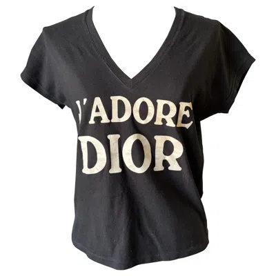 Pre-owned Dior Christian  Black “j'adore ” Cotton T-shirt, Circa 2000s